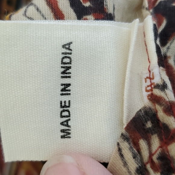 NWT Fabindia Hand Block Print Tunic with Pockets - Picture 11 of 11